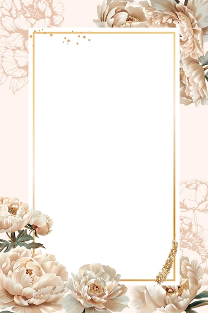 Modelo editable Diseño de marco floral vintage