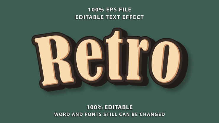 Modelo de efecto de texto 3D de Word retro vintage