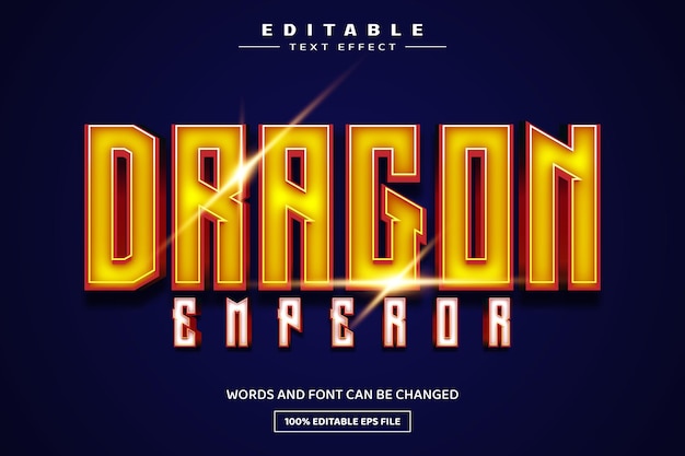 Modelo de efecto de texto editable en 3D del Emperador del Dragón