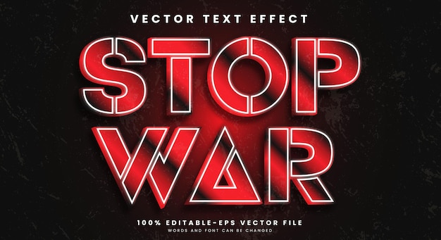 Modelo de efecto de texto editable para detener la Guerra Roja