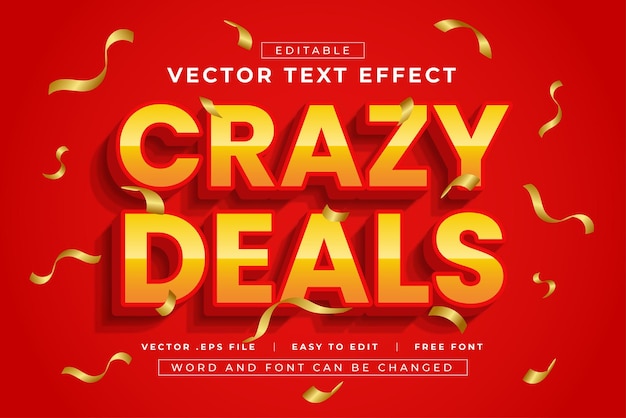 Modelo de efectos de texto editables en 3D de ofertas locas