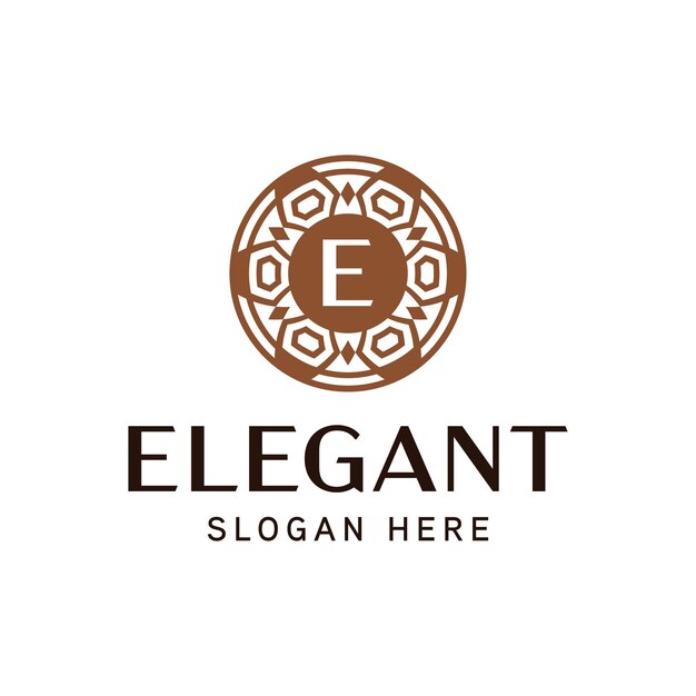 Modelo de emblema floral refinado para una marca empresarial elegante
