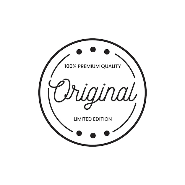 Modelo de etiqueta de insignia de calidad original y premium