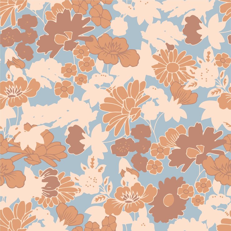 Modelo floral antiguo en tonos de tierra