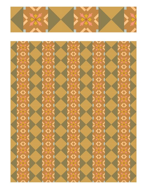 Modelo floral sin costuras de estilo Art Nouveau en una paleta vintage