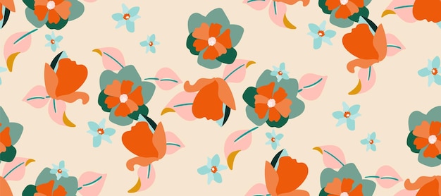 Modelo floral sin costuras simple y minimalista para el verano