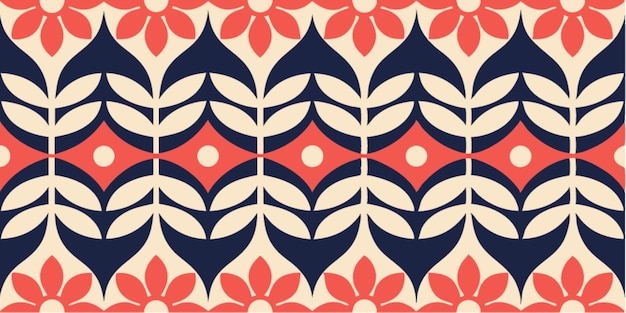 Modelo floral geométrico moderno de mediados de siglo