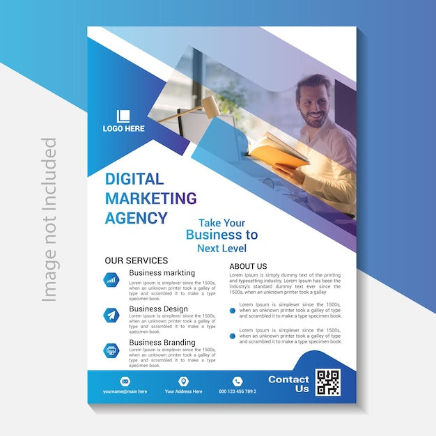 Modelo de folleto de la agencia de marketing digital moderna