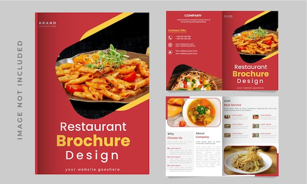 Modelo de folleto de alimentos vectoriales para restaurantes y otros