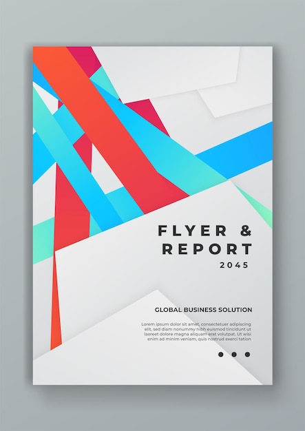 Modelo de folleto corporativo vectorial moderno de color con forma geométrica para el informe anual de la revista póster presentación de negocios cartera volante banner sitio web