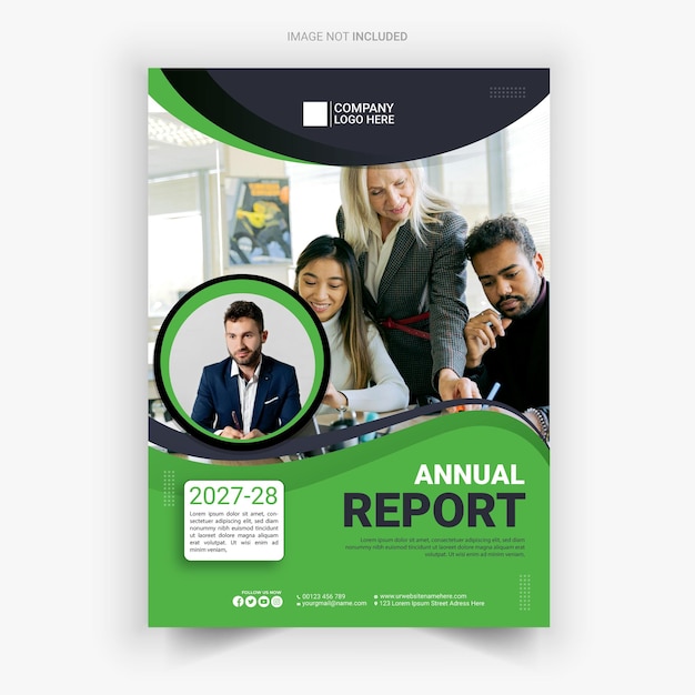 Modelo de folleto empresarial de informe anual moderno