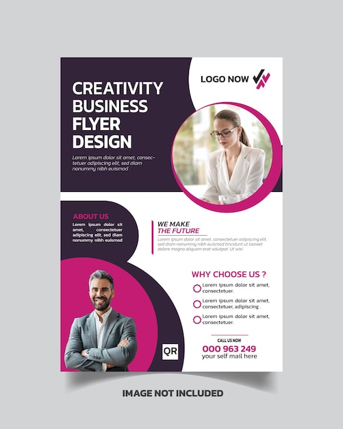 Vector modelo de folleto de negocios creativo y realista y cartel de folleto corporativo a4 atento