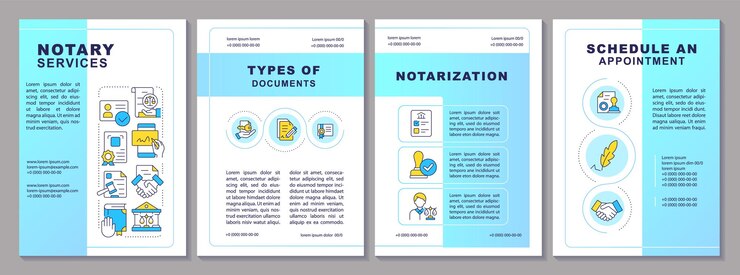 Vector modelo de folleto para servicios notariales