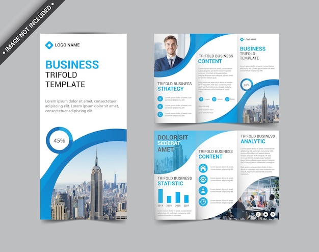 Modelo de folleto triple para empresas creativas