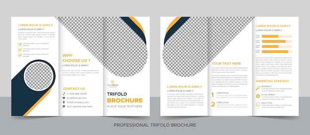 Modelo de folleto triple para empresas creativas