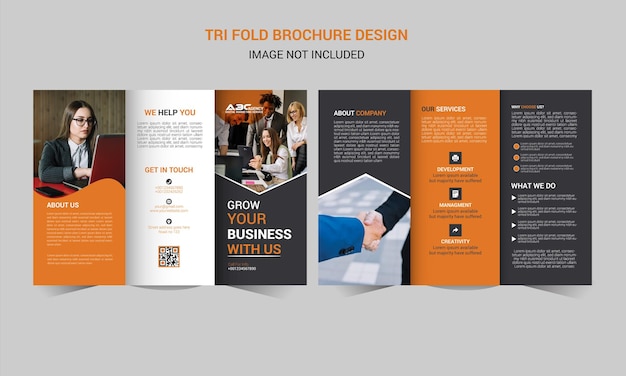 Modelo de folleto triple para empresas creativas