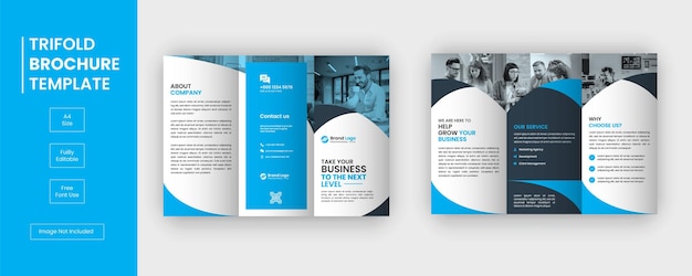Modelo de folleto triplo profesional moderno para negocios creativos