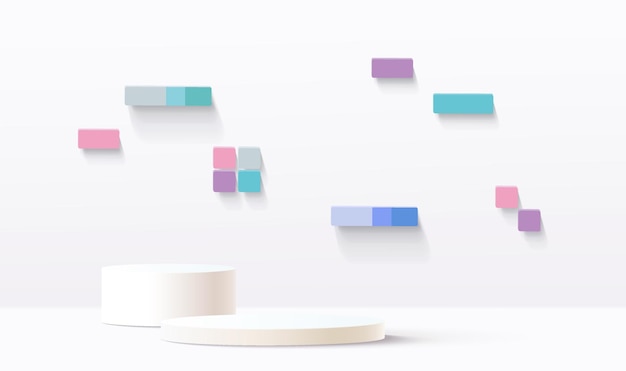 Modelo de fondo mínimo con podio para la visualización de productos en 3D