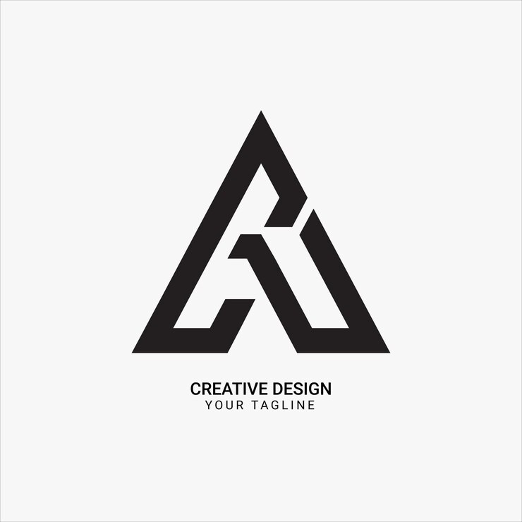 Vector modelo de forma triangular de monograma inicial creativo ac o ca diseño de logotipo de estilo único moderno