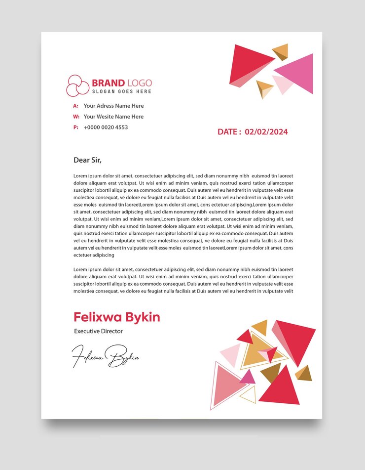 Modelo gratuito de identidad corporativa vectorial o encabezado