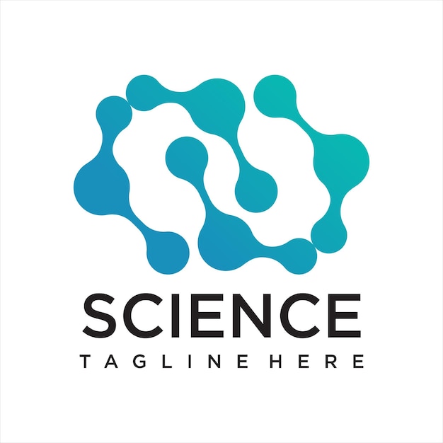 Modelo de icona del logotipo de la molécula moderna para la identidad de la marca de la ciencia