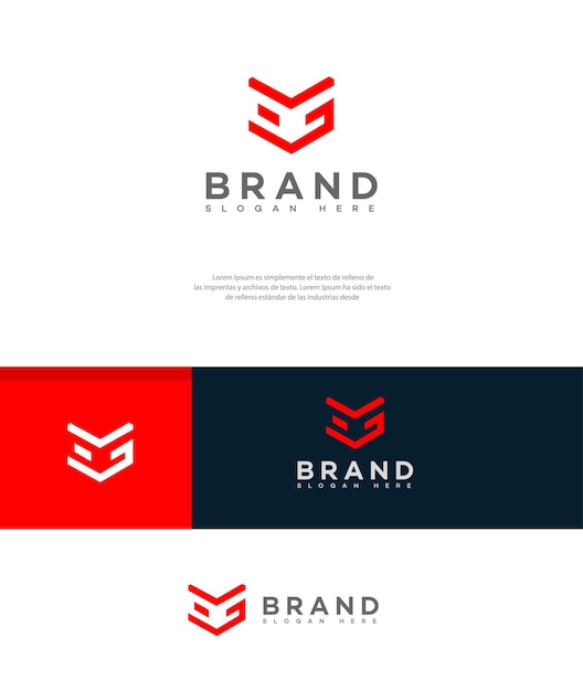 Modelo de identidad de marca del icono de la letra del logotipo de GE EG