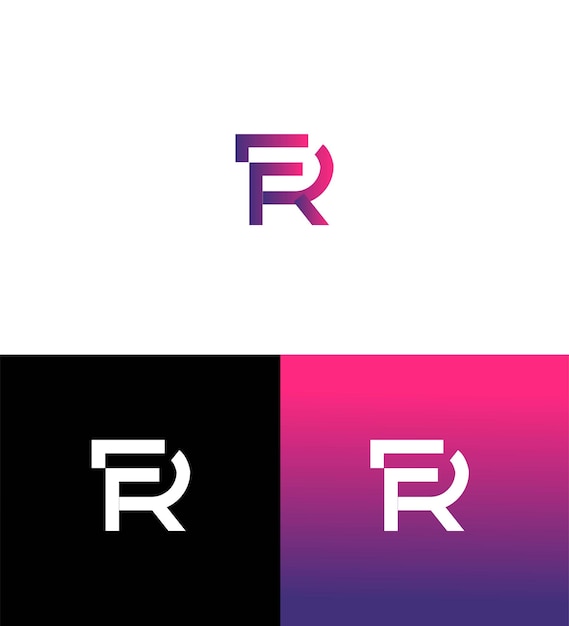Modelo de identidad de marca del icono de la letra RF