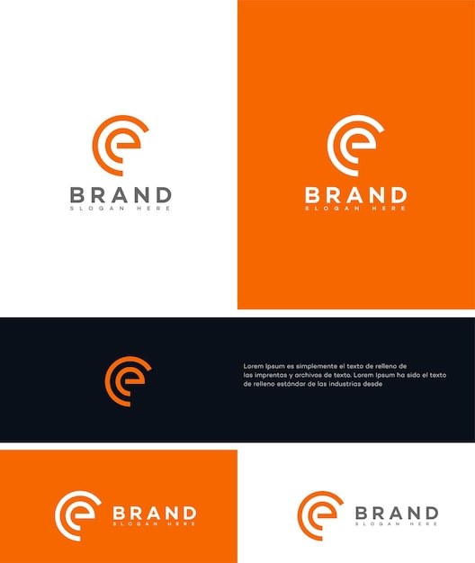 Modelo de identidad de la marca con el logotipo de la CE