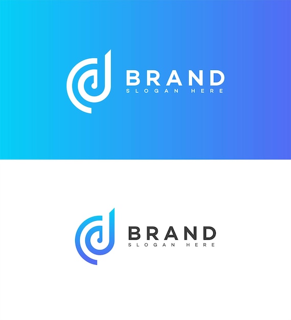 Modelo de identidad de la marca con el logotipo de la letra DC