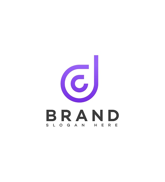 Modelo de identidad de la marca con el logotipo de la letra DC