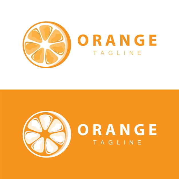 Modelo de ilustración de bebida de frutas de naranja fresca de diseño de plantas de jardín de logotipo de naranjas minimalista simple