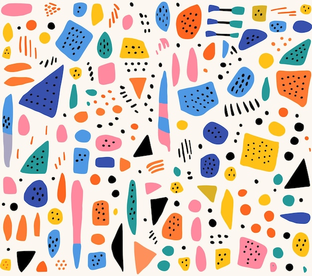 Modelo de ilustración vectorial contemporáneo hecho a mano con varios triángulos de cuadrados simétricos