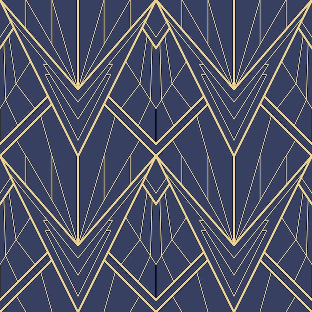 Modelo inconsútil abstracto azul del art déco
