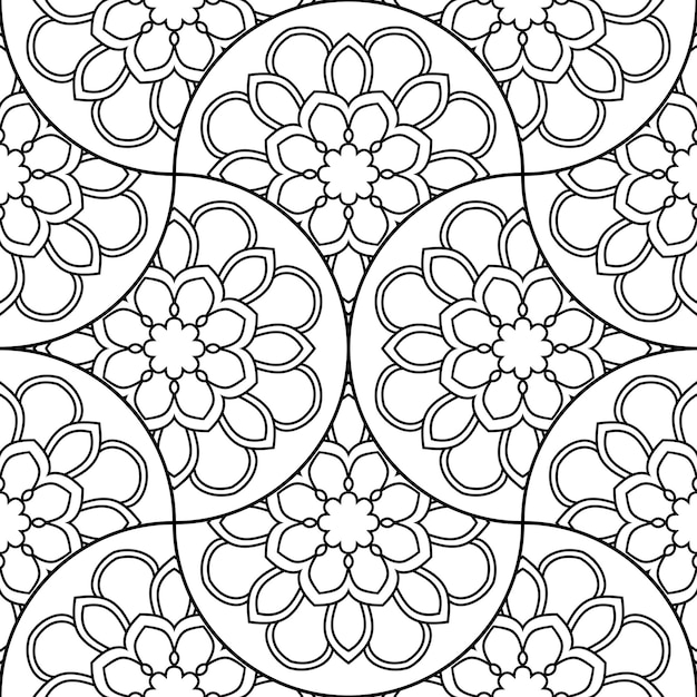 Modelo inconsútil abstracto de la escala de pescados de la mandala. Baldosas ornamentales, fondo de mosaico. mosaico floral