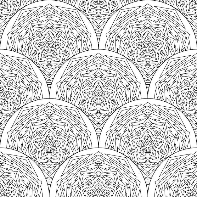 Modelo inconsútil abstracto de la escala de pescados de la mandala. Baldosas ornamentales, fondo de mosaico. mosaico floral