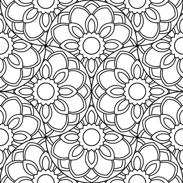 Modelo inconsútil abstracto de la escala de pescados de la mandala. Baldosas ornamentales, fondo de mosaico. mosaico floral