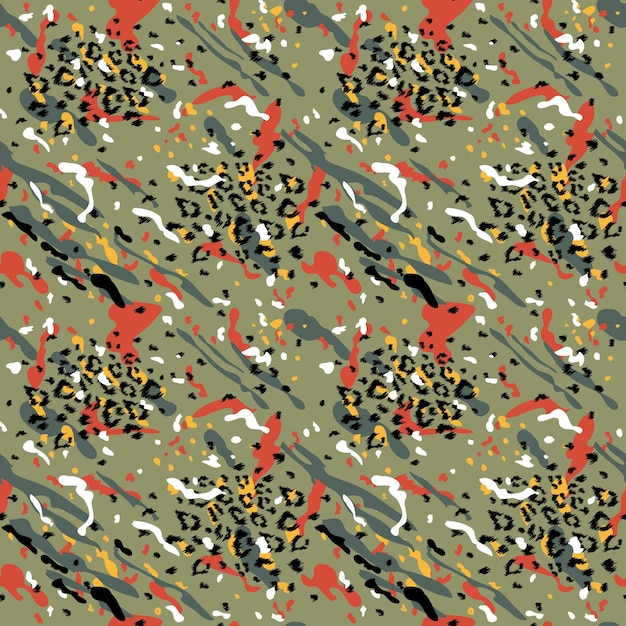 Modelo inconsútil abstracto de moda. Fondo de piel de leopardo manchado estilizado para moda, impresión, papel tapiz, tela. Ilustración vectorial