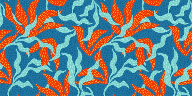 Modelo inconsútil artístico con hojas abstractas. Diseño moderno para papel, tapa, tela, decoración de interiores y otros usuarios.
