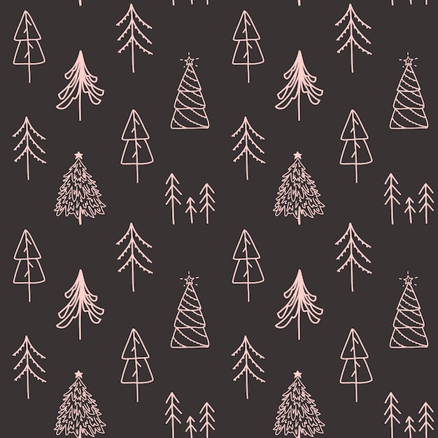Modelo inconsútil dibujado mano de la Navidad del vector