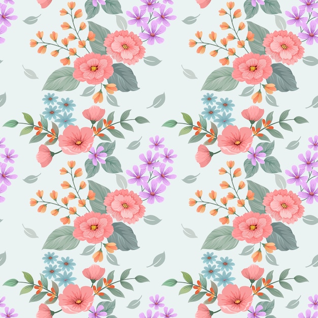 Modelo inconsútil del diseño colorido del vector de las flores del flor.