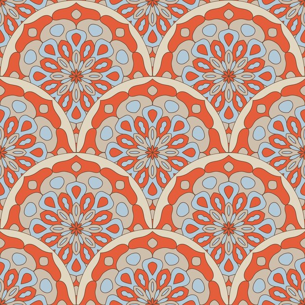 Modelo inconsútil de la escala de peces geo abstracto. Baldosas ornamentales, fondo de mosaico. Infinito de patchwork