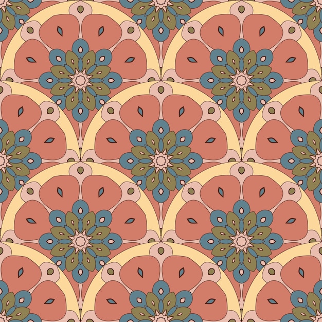 Modelo inconsútil de la escala de peces geo abstracto. Baldosas ornamentales, fondo de mosaico. Infinito de patchwork