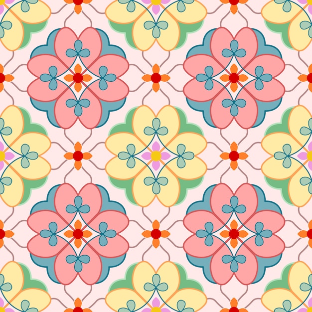 Modelo inconsútil floral de los elementos decorativos del vintage.