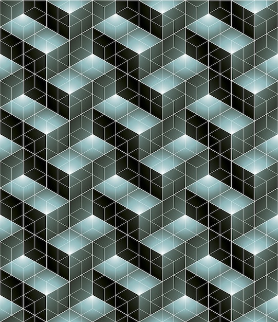 Modelo inconsútil geométrico abstracto ilusorio monocromo con cubos 3d. Textura estilizada vectorial, mejor para diseño gráfico y web.