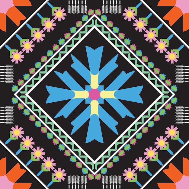 Modelo inconsútil geométrico étnico abstracto. Estilo vintage azteca folclórico tribal. ilustración vectorial