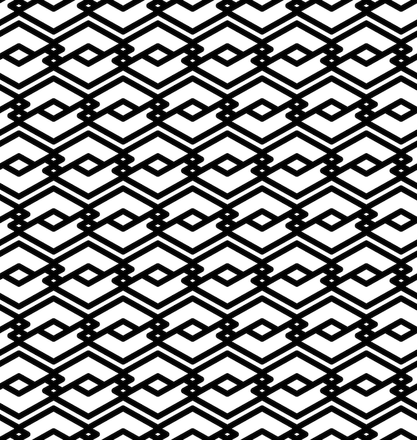 Modelo inconsútil geométrico texturizado abstracto blanco y negro. Telón de fondo textil vector monocromo simétrico. Líneas de empalme.