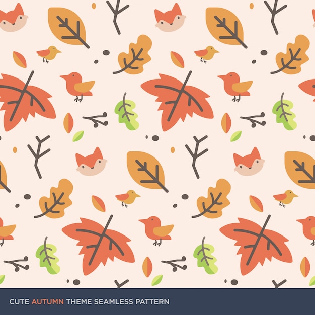 Modelo inconsútil lindo del tema del otoño