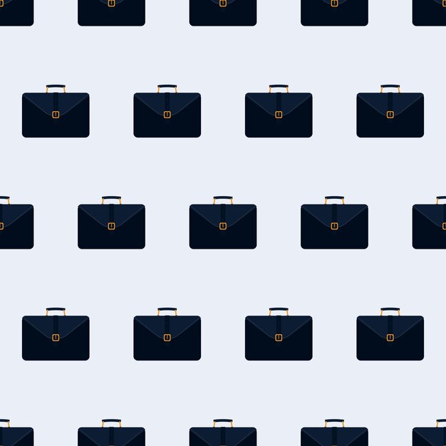 Modelo inconsútil del negocio de la maleta. Maleta para documentos y portátil. Antecedentes para los negocios. Estilo plano. Vector.
