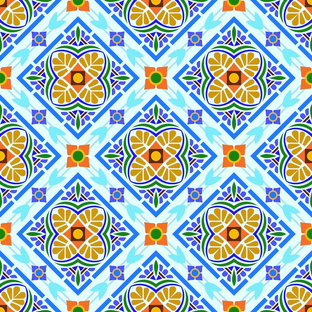 Modelo inconsútil del ornamento para el fondo del papel pintado del mosaico del azulejo.