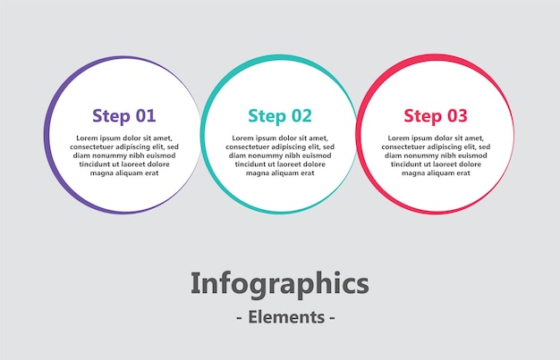 Modelo de infografía de conexión circular moderna de pasos